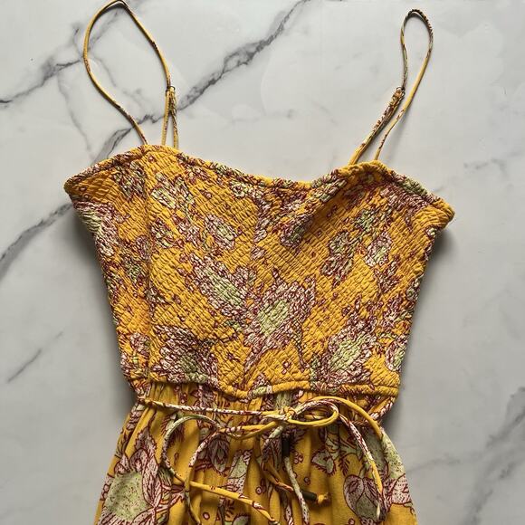 Free People Little Of Your Love Jumpsuit in Marigold Size S Festival Boho Hippie - Picture 5 of 9